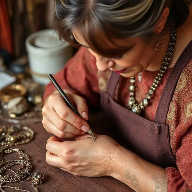 Artisan working on a detailed piece