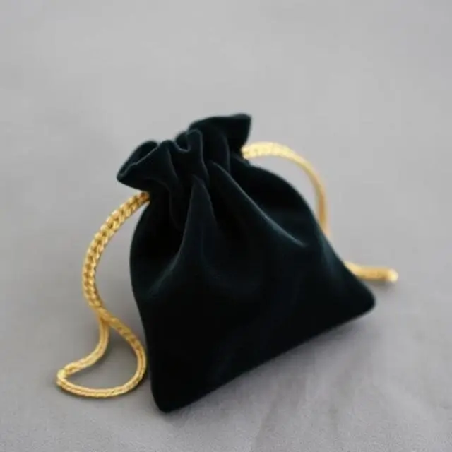 A velvet jewelry pouch