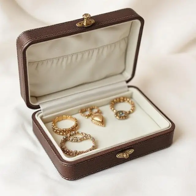 A fabric-lined jewelry box