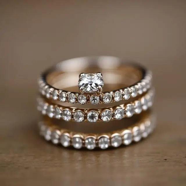 Close-up of stacked rings